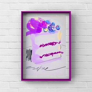 Glamorous Pink & Purple Cake Art Print 💜🍰